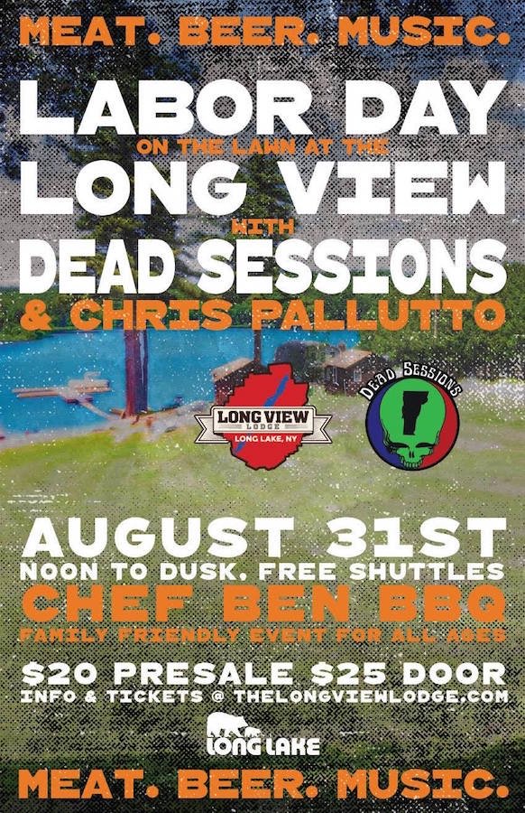 DeadSessions's tweet photo. Hey #adk deadheads #DeadSessions plays this Saturday August 31st at Long View Lodge in #LongLake, NY (3p-7p). Join us for meat, beer and BBQ. tix at https://t.co/XAxrHlEYS3 https://t.co/beP1dq2gPV