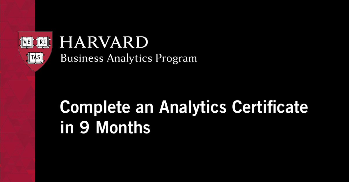 HarvardBizAn's tweet photo. This rigorous cross-disciplinary online program prepares leaders with the analytics, leadership, and strategy skills to drive better business outcomes. Complete in as few as 9 months. https://t.co/XPMzcnzsgc https://t.co/DwDx7aH8Qh