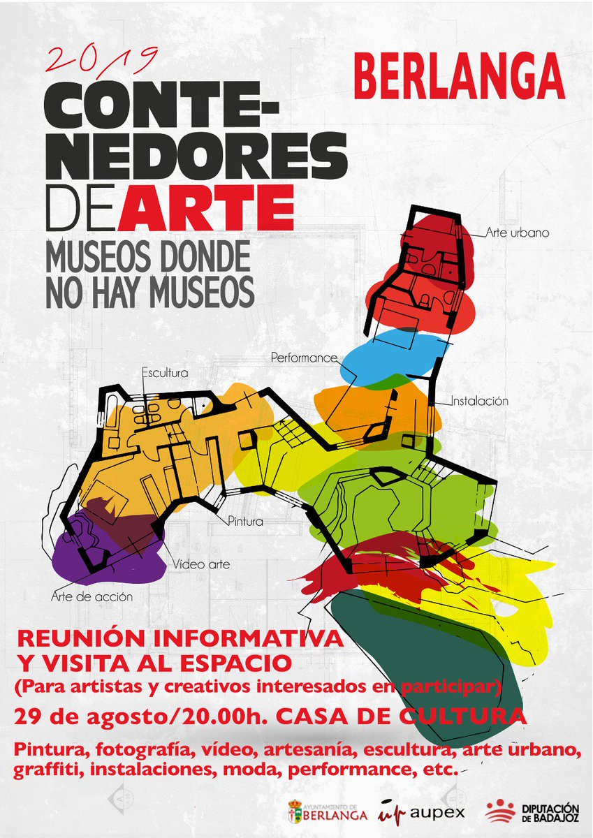 Contenedor de Arte de Berlanga. El próximo 29 de agosto primera reunión informativa Casa de Cultura 20h y luego visitaremos el espacio elegido para ser Contenedor de Arte: las antiguas escuelas. <a href="/DipdeBadajoz/">Diputación de Badajoz</a> <a href="/up_aupex/">AUPEX</a>