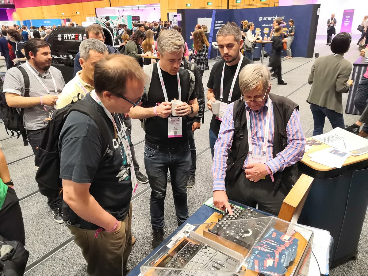HackingEnigma's tweet photo. Great day - back @turingfest in #Edinburgh today with my #Enigmamachines - come and see my talk tomorrow to learn more about Alan Turing https://t.co/0HVgsh5xvy