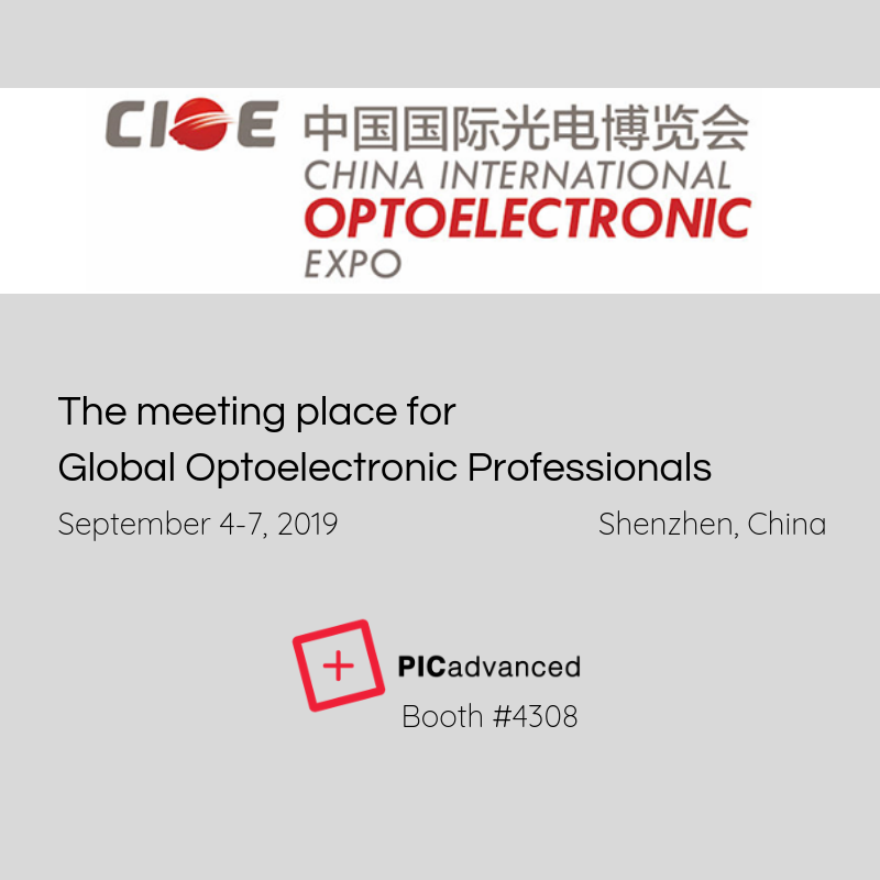 picadvanced's tweet photo. Going to #CIOE19? Come to our booth #4308 next week from 4-7 September and learn more about our photonic integrated circuits expertise. #PICadvanced #CIOE19 #photonicintegration #PON 
https://t.co/9rxzKnLzY6 
https://t.co/MCJVFE3ejv https://t.co/dbkJSpkR34
