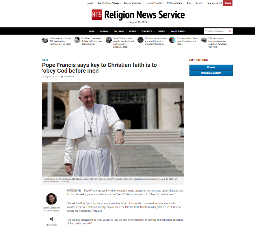 ClaireGiangrave's tweet photo. Today I wrote my first article as Vatican Correspondent for @RNS! (Check it out: https://t.co/aKokDgE31y) I am incredibly excited to bring readers thorough and balanced religion reporting alongside RNS's stellar team. 

To my @Crux family: per aspera, ad astra! https://t.co/g5xg7pCTUx
