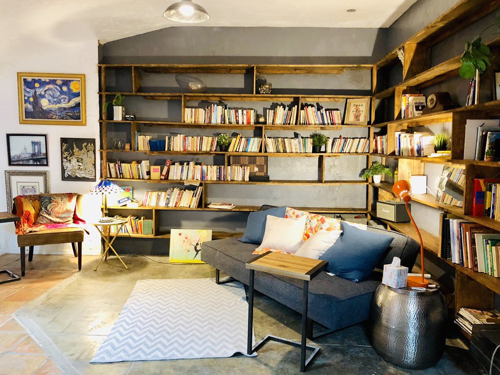 Come check out our newly renovated event space! With custom book shelves and cozy lounge! ❤️