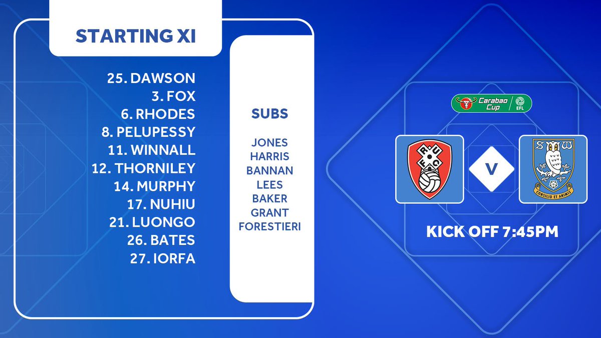 📋 TEAM NEWS! Here's how we line-up v @OfficialRUFC. Team news in association with @Ladbrokes #swfcLIVE