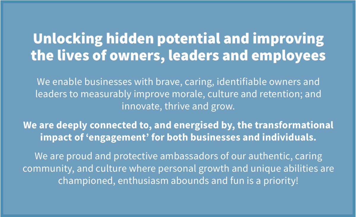 empowered_prog's tweet photo. Our full #EngagedPurpose in case you are curious. An Engaged Purpose is kind of similar to a mission statement but written for everyone working at your org. Basically your WHY for coming into work each day, aligning everyone to a common purpose. #worktrends @TalentCulture https://t.co/5eVCqyDkQS