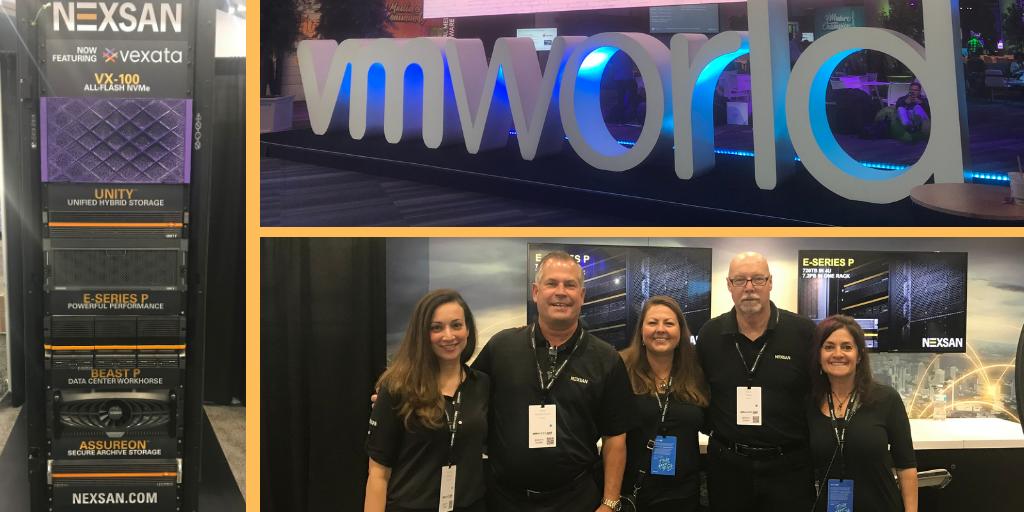 Nexsan's tweet photo. It is the final day of @VMworld 2019. Stop by #Nexsan booth #462 to learn how we can help you secure #data archival solution as part of your organization’s #DisasterRecovery solution. Click here to view our solution brief: https://t.co/gWH4sbZAD3 #VMworld2019 https://t.co/sD3SU5s0Zj