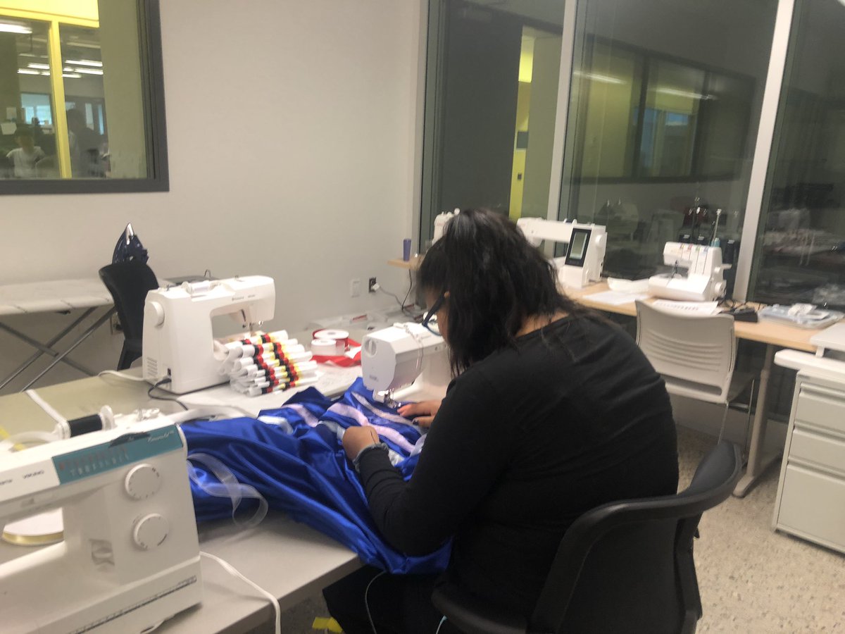 Indigeneer's tweet photo. Thank you, @SchulichENGG, for your generous sharing of space for @IndigeSTEAM to create our Indigenous #WearableTech for @Beakerhead! I’m going to learn how to sew an LED ribbon skirt! #Culture #Indigenous #STEM #STEAM https://t.co/7Jw2dVmL9W
