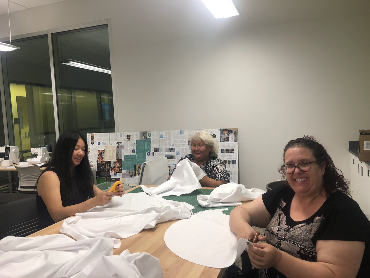 Indigeneer's tweet photo. Thank you, @SchulichENGG, for your generous sharing of space for @IndigeSTEAM to create our Indigenous #WearableTech for @Beakerhead! I’m going to learn how to sew an LED ribbon skirt! #Culture #Indigenous #STEM #STEAM https://t.co/7Jw2dVmL9W