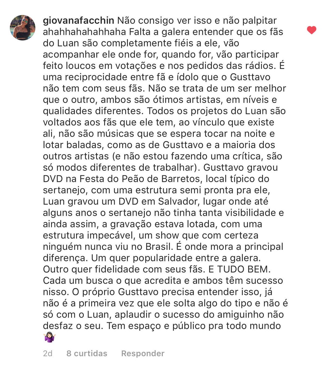 lettluan's tweet photo. o comentário que eu achei super sensato num ig de fofoca sobre a confusão com gl https://t.co/WZfvLhYXC8
