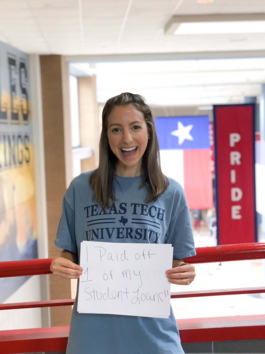 I didn’t allow my past to define my future. I desired to pursue a college education and create a life with endless opportunities! I’m thankful for the student loans that got me here...but it feels DANG good to pay them off! One down, one to go!!! #texastech