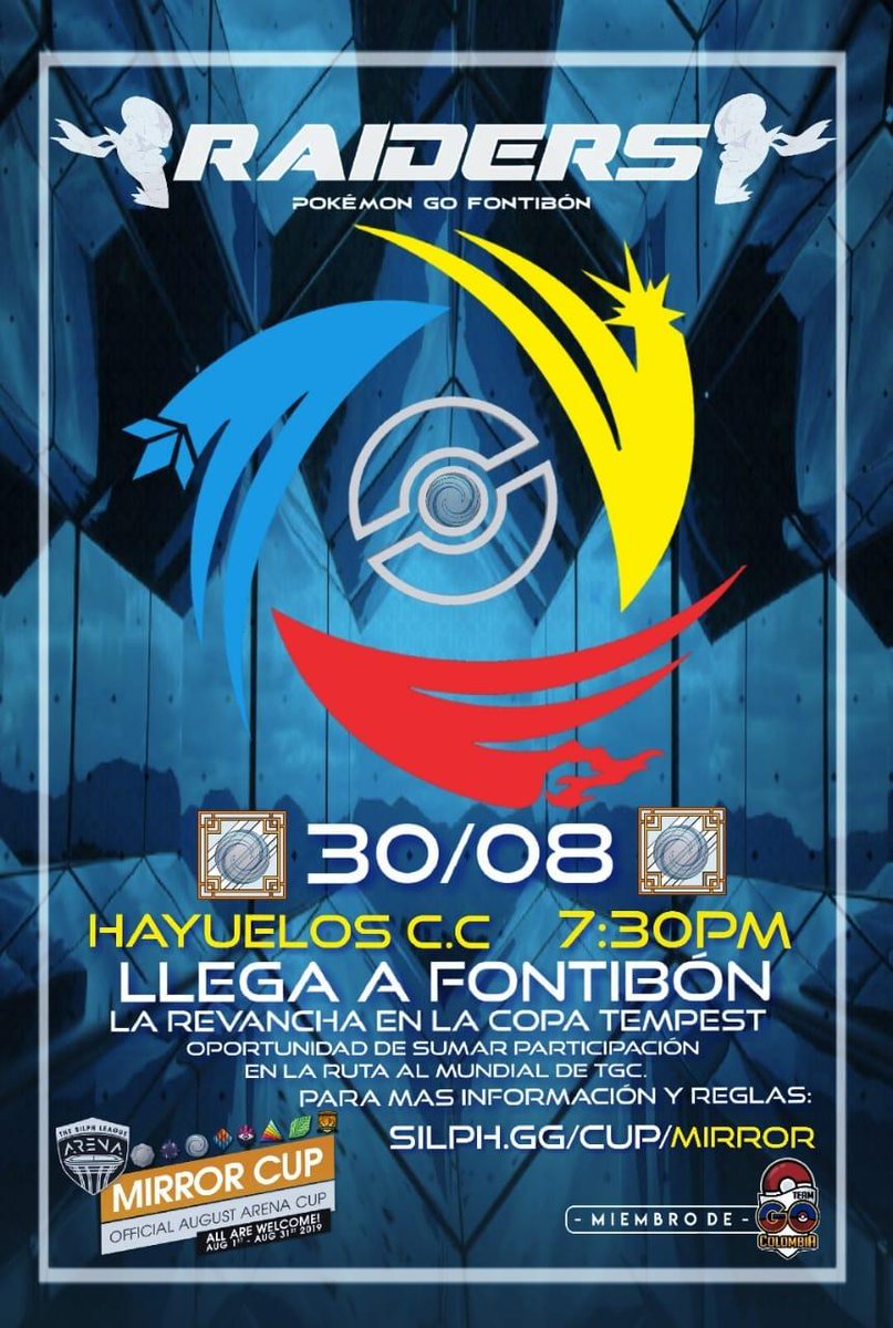 teamgocolombia's tweet photo. 🚨Atención Entrenadores🚨

La comunidad de @PkgoRaiders organizara un torneo extra con formato de #TempestCup que hará parte de nuestra LIGA y contara como torneo pre-clasificatorio.

Aprovecha esta oportunidad y clasifica.

Link del torneo: https://t.co/KtuNnFeuC5

Te esperamos. https://t.co/UMX7G4ocPP