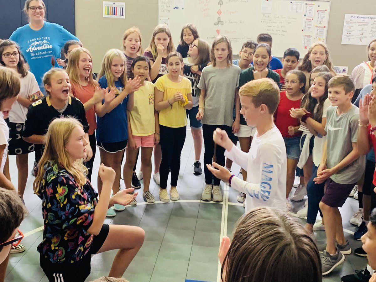 CoachCDragon's tweet photo. 6th grade worked on cooperation and sportsmanship competing in epic battles of “Rocky Balboa” Rock Paper Scissors. This was our championship round!! @Deretchin @ConroeISD https://t.co/GraqcVRCJ5
