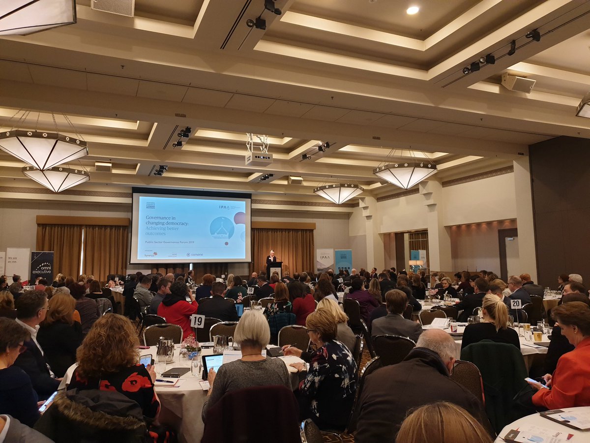 Emrayfo's tweet photo. About to commence a big day talking about emerging trends in #democracy and maintaining good #governance in the public sector. #AICDirectors #IPAAACT #AICD #IPAA #PSG2019 #CBR https://t.co/78n2LB6AHw