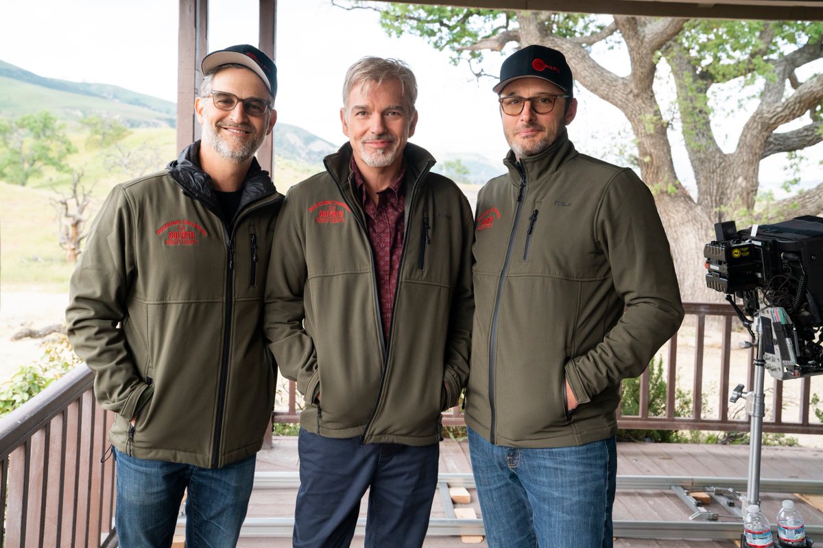 goliathtv's tweet image. You don't mind us sharing some behind-the-scenes photos, do ya? 🎬 Season 3 of #Goliath arrives October 4.