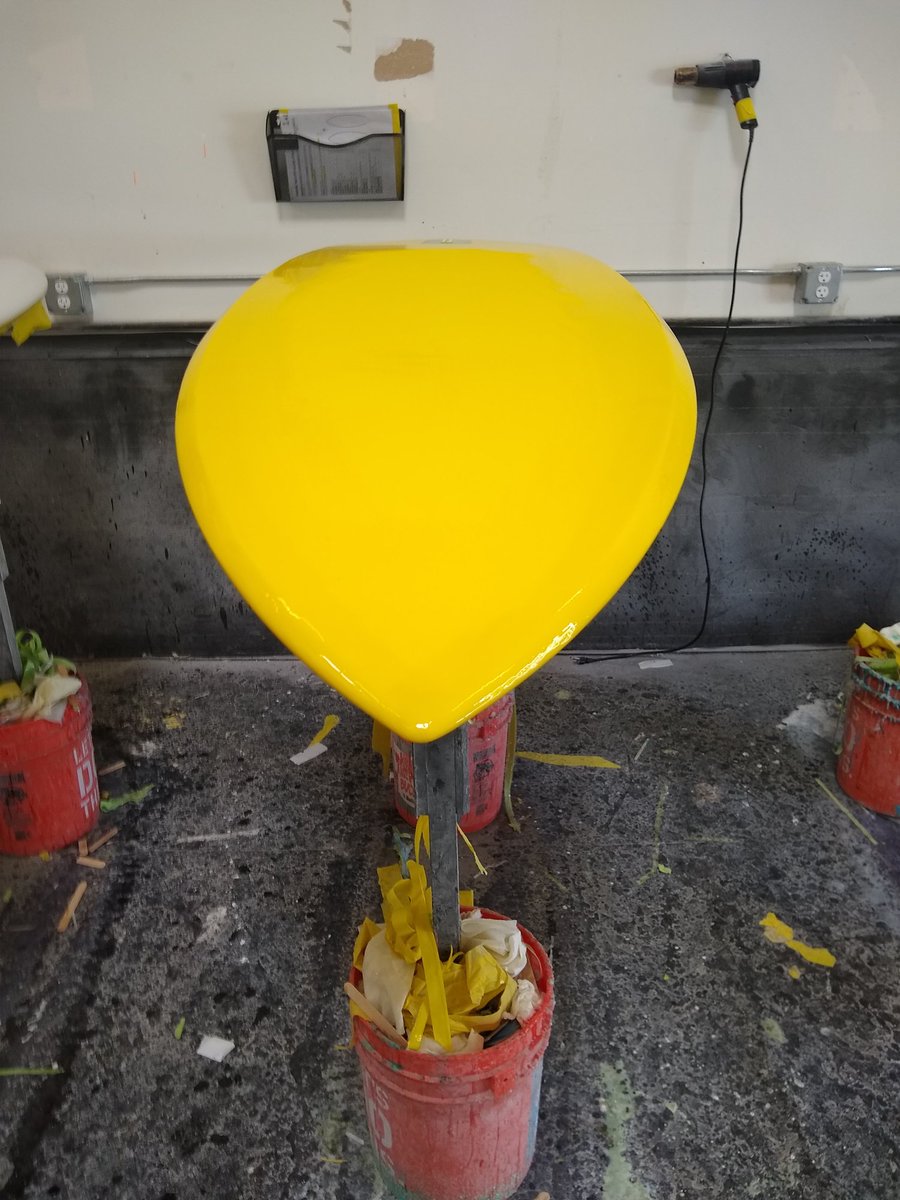 Yummy yellow winged single fin.  Epoxy Infused Glass, resin pigment, with no logos 'cause sharks don't like them.