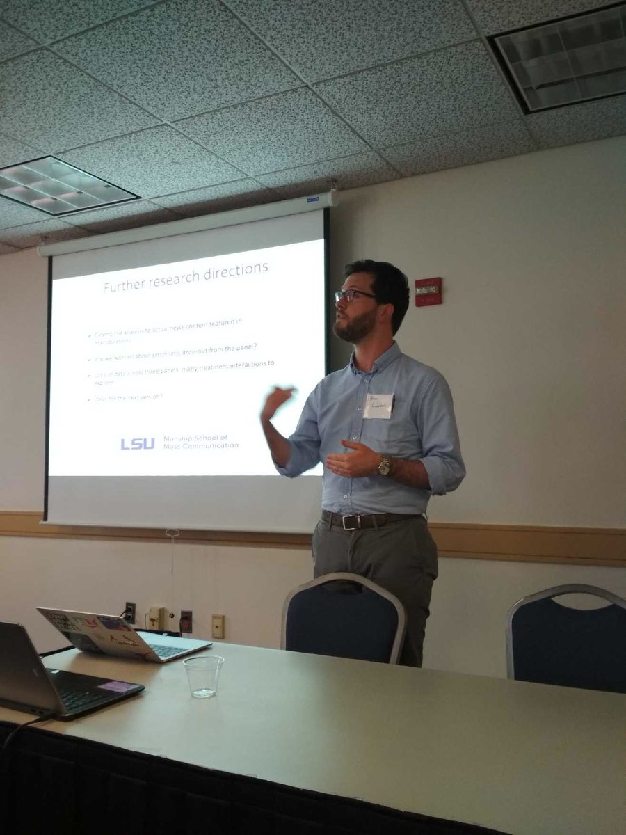 Bearkegaard's tweet photo. Me &amp; @KBryanov got the @ManshipSchool PCRG band back together for the awesome #PolComm2019 pre-conference. Cool stuff about  digital news methods. Thanks to my crew @CrosswindPR for supporting great research! https://t.co/JPgJdTpdwy