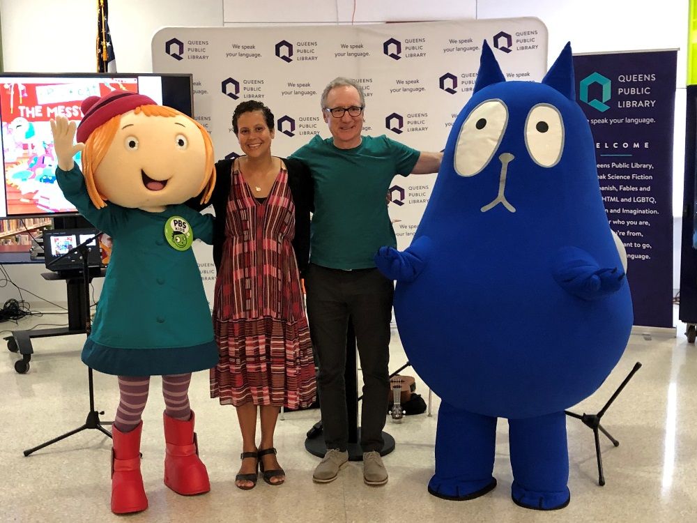 QPLNYC's tweet photo. Thank you to @PegPlusCatTV's Jennifer Oxley and Billy Aronson for joining us and @JetBlue for a totally awesome Problem-Solving Storytime at #CentralLibraryJamaica! It was great to meet you two, and Peg + Cat too! https://t.co/b7mnq6RKlV #SoarWithReading #PegPlusCat https://t.co/3vdQa8wZLA