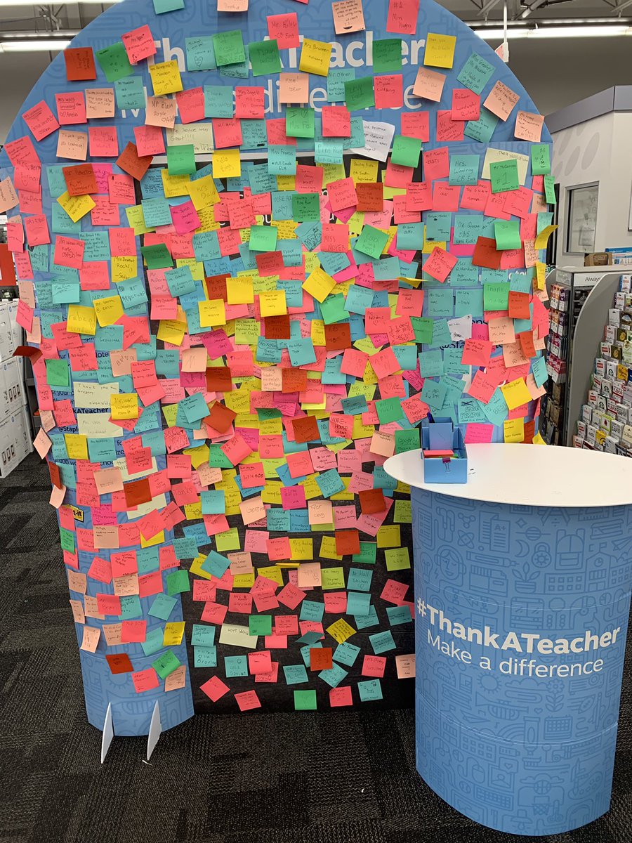 After two days of learning, connecting, and reprogramming after summer break, this was a sweet find 🖤 <a href="/StaplesStores/">Staples</a> #sweetsentiment #grateful