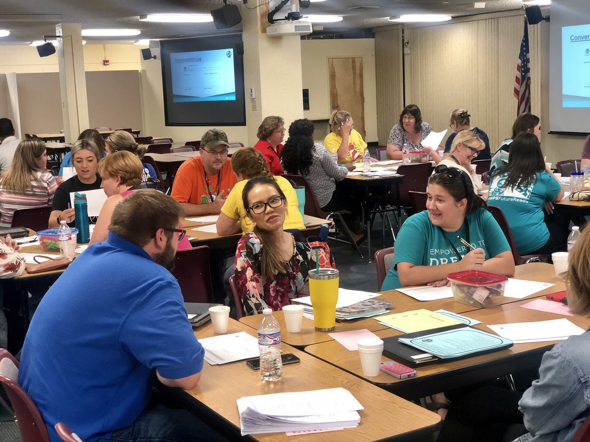 Night two of mentor training. We are #WPSProud of these incredible professionals that will support our first year <a href="/WichitaUSD259/">Wichita Public Schools</a> teachers. The room is full of exceptional educators with so much knowledge to share!