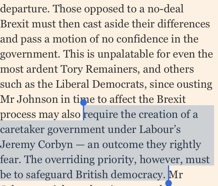 OilSheppard's tweet photo. The Financial Times editorial board says a caretaker government under Jeremy Corbyn is preferable to the “affront to democracy” Boris Johnson is trying to pull off.
https://t.co/X7BDMlVllo https://t.co/9ysD6s7Zvq