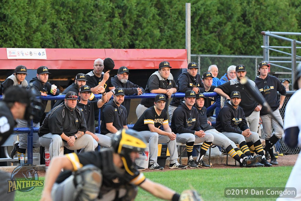 dancongdon's tweet photo. ⚾️ You can tell it's playoff baseball by the faces in the @IBL_Panthers dugout. Last night's game 1 of the Dominico Cup final in Barrie was a 7-4 win for the @IBLBaycats. #Panthers101 #Determination #Focus https://t.co/fNokEPaBg1