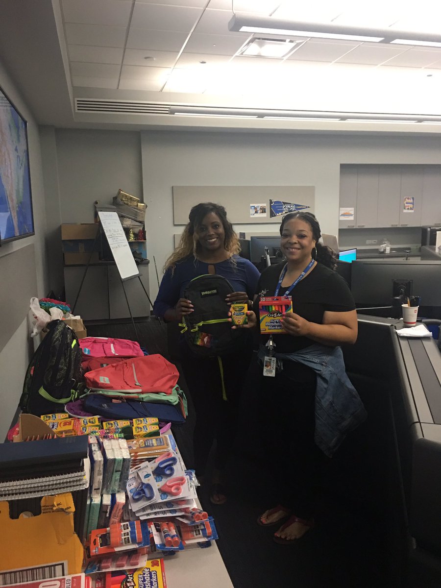 Hotel OPS team doesn’t just take care of our crew- they also give back to the community! #schoolsupplydrive. #WeAreUnited