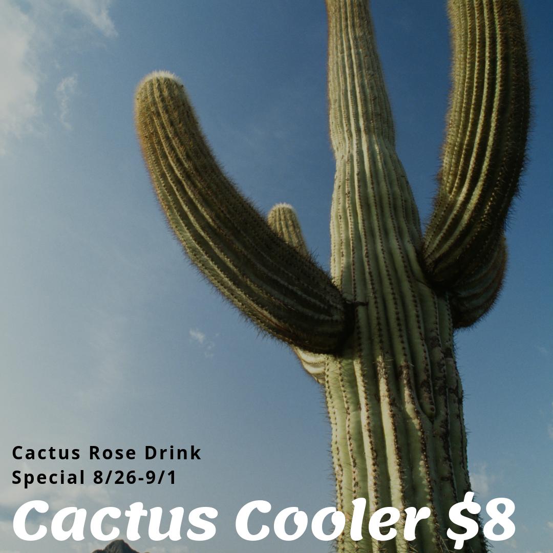 DoubleTreeTUC's tweet image. It&apos;s no secret Tucson is hot in August! Treat yourself to a refreshing Cactus Cooler this week at the Cactus Rose!