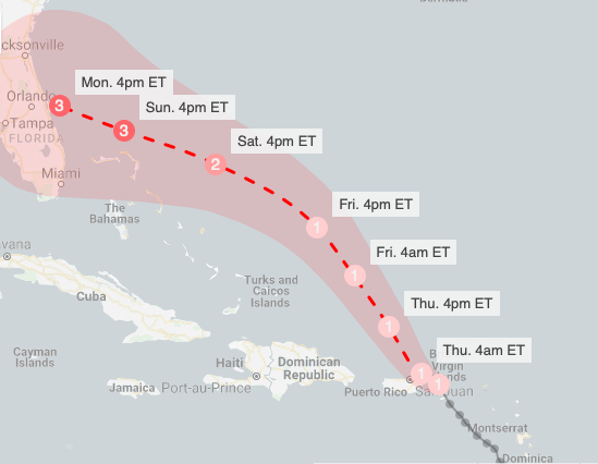 BAirProducts's tweet photo. Dorian Now a Hurricane Moving Through the U.S. Virgin Islands; Hurricane Threat Grows For Southeast U.S.
Will Dorian hit Florida? The path is uncertain but officials say to get ready.
#rain #usaweather #flooding #rainfall #streetflooding #florida #dorian #hurricane #cnn https://t.co/Z62ApOqHLH