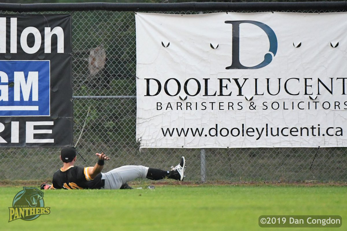 dancongdon's tweet photo. ⚾️ Maybe somebody should call @DooleyLucenti because there has been a robbery. @IBL_Panthers CF Tanner Nivins with a sliding catch near the warning track. #Panthers101 #Playoffs https://t.co/kOpnZrJftZ