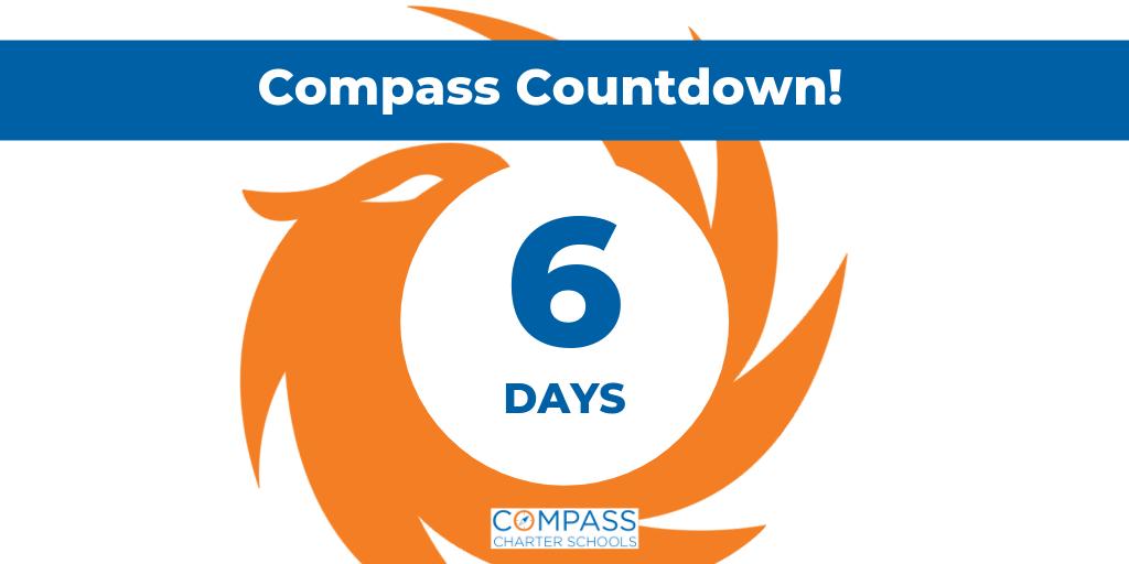 CompassCs's tweet photo. The #CompassCountdown is on! Only 6 days left and our staff can't wait to welcome our #scholars #backtoschool! https://t.co/J8HjgzrP4I