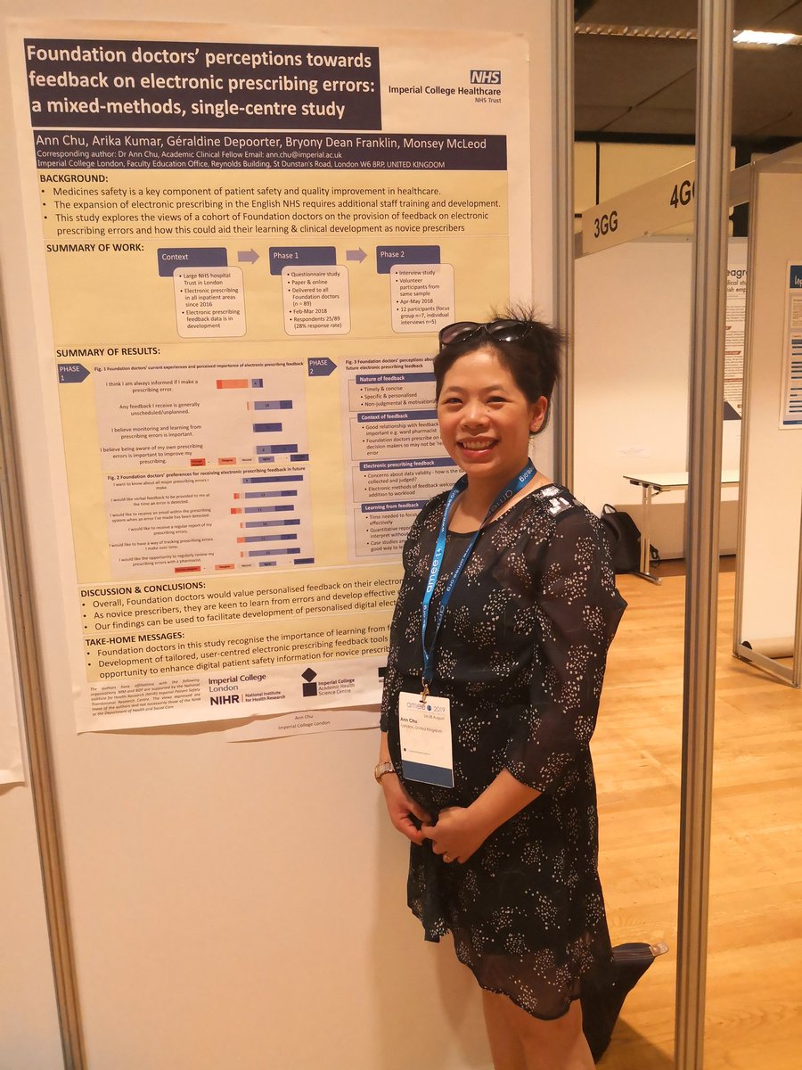 dr_ann_chu's tweet photo. Great opportunity to present our work on electronic prescribing feedback for foundation doctors. Thanks to audience for interesting qus &amp; feedback @Imperial_PSTRC @CMSSQ_research @monsey_mcleod @BryonyDF @ImperialMERU @AMEE_Online #meded #amee2019 https://t.co/ZrZFM4w8vP