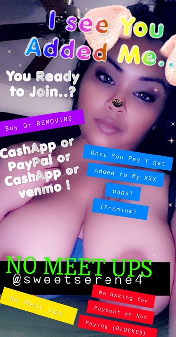 Find me on Snapchat...! @SweetSerene4 https://t.co/l1KkzShjKO<a class="tags" target="_blank" title="On Twitter" href="/?out=eyJ0eXAiOiJKV1QiLCJhbGciOiJIUzUxMiJ9.eyJpYXQiOjE3MjE4NzI4MjEsImlzcyI6InR3cG9ybnN0YXJzLmNvbSIsIm5iZiI6MTcyMTg3MjgyMSwiZXhwIjoxNzUzNDA4ODIxLCJyZWRpcmVjdF91cmwiOiJodHRwczovL3R3aXR0ZXIuY29tL1N3ZWV0U2VyZW5lNCJ9.nIfAnN8p4qXzPTkevqP7iFz8WbRwyZUmG2Dd_2QGca5HzQ8ZOSqcwsyQYYmG2kCYc_0YLIkmDQ6IPIMROOsEeA">@SweetSerene4</a><a href="/tag/fun"class="tags"><span>#fun</span></a><a href="/tag/snapchat"class="tags"><span>#snapchat</span></a><a href="/tag/thick"class="tags"><span>#thick</span></a><a href="/tag/lucky"class="tags"><span>#lucky</span></a><a href="/tag/bbw"class="tags"><span>#bbw</span></a><a href="/tag/mixed"class="tags"><span>#mixed</span></a><a href="/tag/sugarbaby"class="tags"><span>#sugarbaby</span></a>