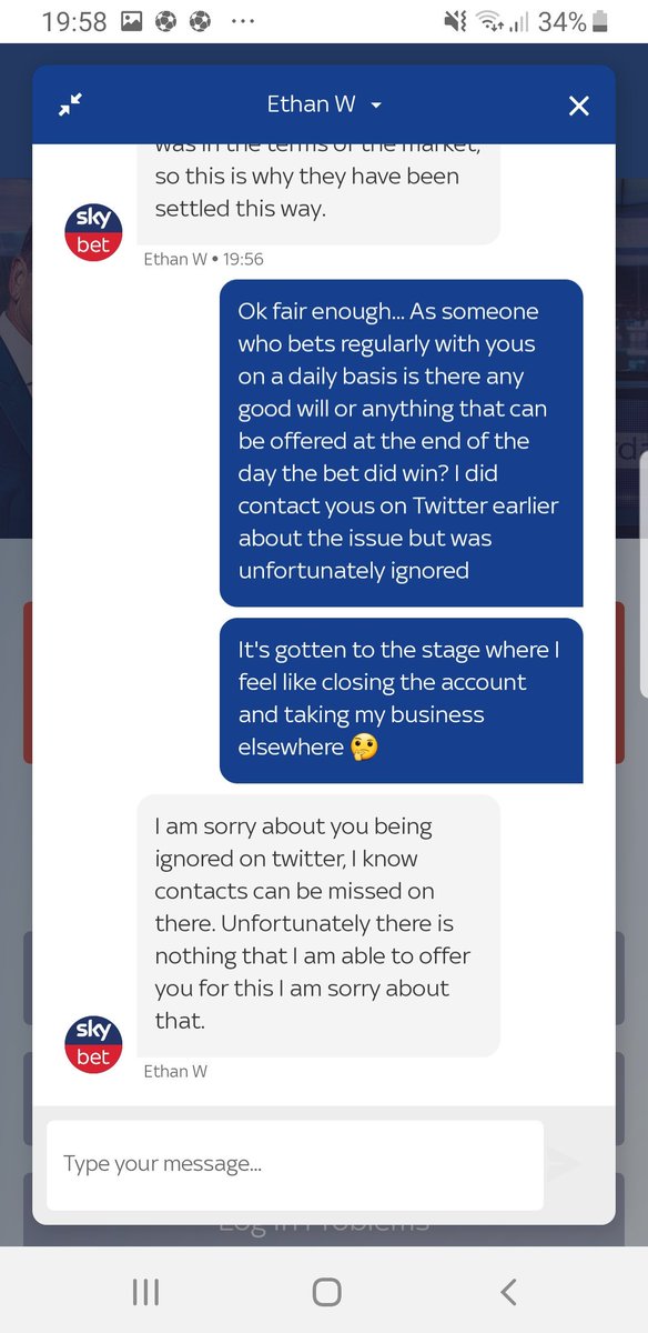 fuzzy_coyle's tweet photo. Not even a gesture of good will 🤢🤢 Bye bye Skybet account https://t.co/ZRp4NLtNVA