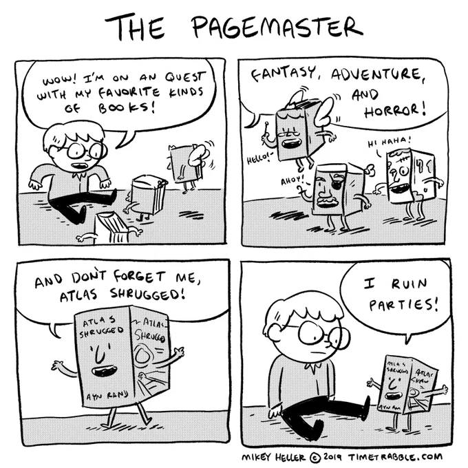 i drew a comic about The Pagemaster 