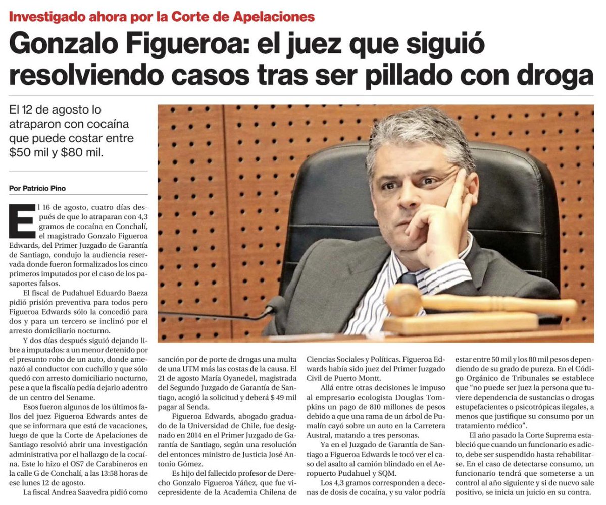 joseantoniokast's tweet photo. Cero Tolerancia a las drogas en el Poder Judicial. Este Juez debe ser expulsado cuanto antes y no puede dirigir más audiencias! #NoMásInseguridad https://t.co/7yRO5RBeHq