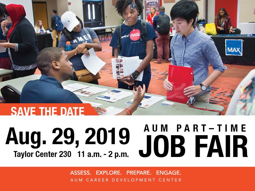 Don't forget! AUM Part-Time Job Fair is tomorrow from 11am to 2pm in Taylor Center 230! The job fair is free for all AUM Students, graduates and Alumni! #GetWarhawkCareerReady #WarhawkNation #1MoreDay