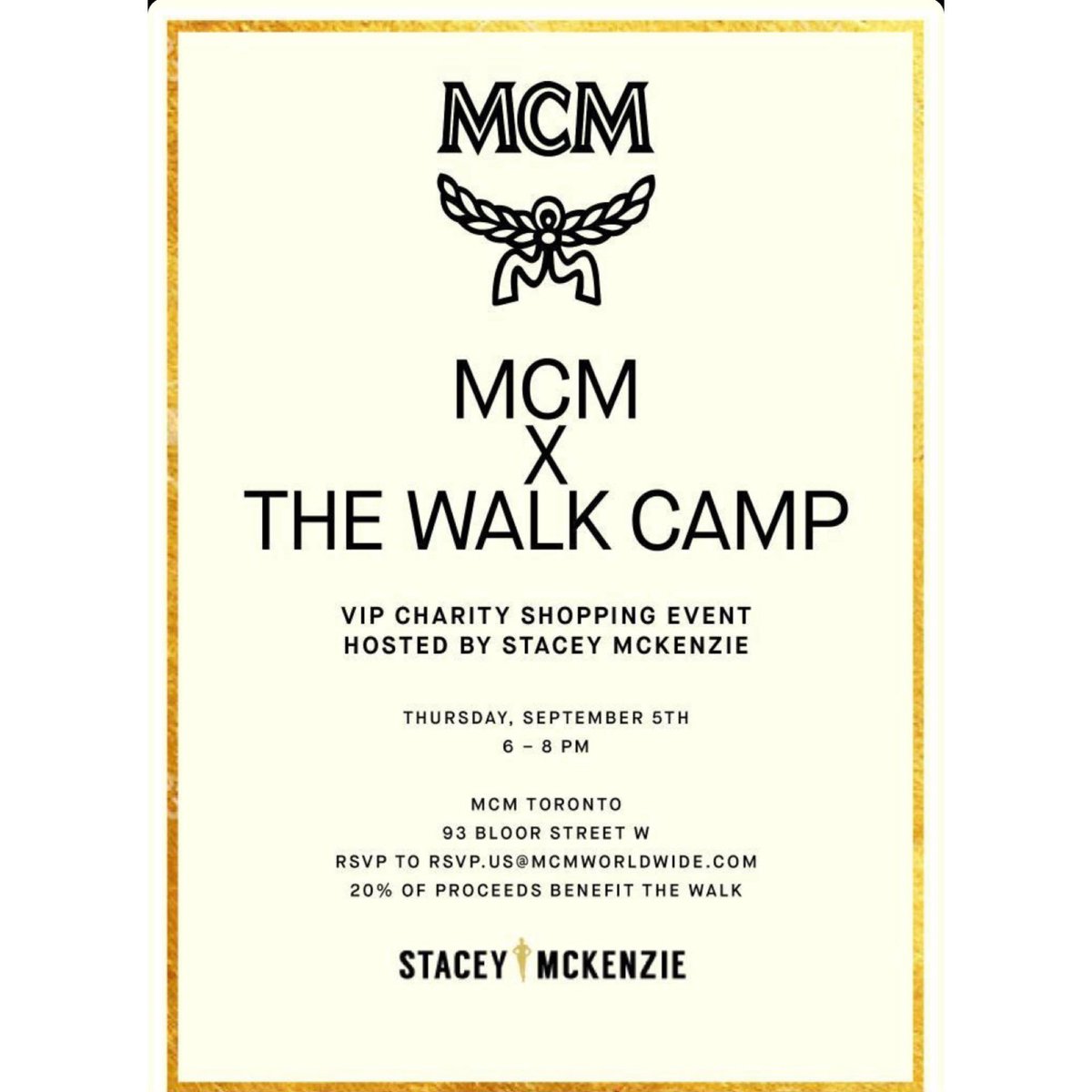 Look forward to supporting the always Amazing @StaceyMcKenzie1 at her fundraiser Sept 5, 6-9pm in support of her Girls Camp “The Walk Camp” #sashastoltzpublicity #staceymckenzie #supermodel #tvpersonality #fundraiser #support #charity #thewalkcamp #toronto #mcmstore