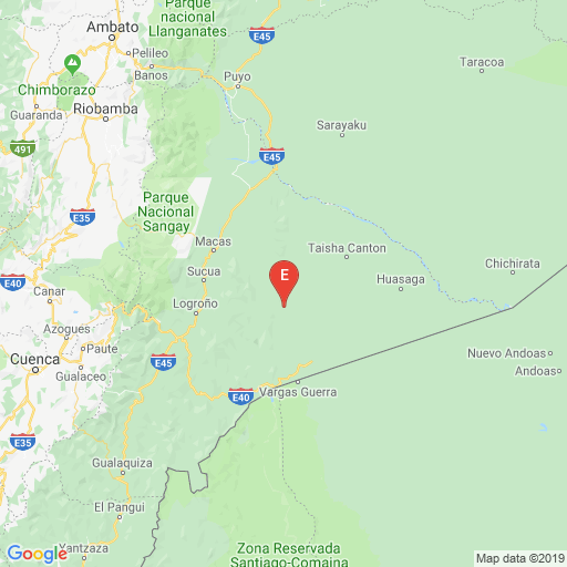 IGecuador's tweet photo. #SISMO ID: igepn2019qwdo Revisado 2019-08-28 14:21:10 TL Magnitud:3.54 Profundidad: 7.37 km, a 46.66km de Sucua,Morona Santiago,Latitud: -2.5906 Longitud:-77.7699 Sintio este sismo? Reportelo! en https://t.co/k2v9exVBPU https://t.co/Pt5uRcqTK7