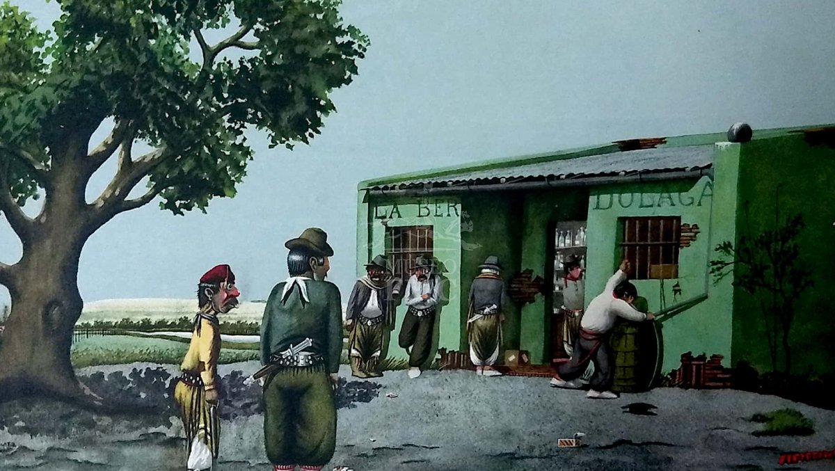MuseoFMC's tweet photo. Hoy les presentamos esta pintura llamada "La berdólaga", realizada por Don Florencio para el Almanaque Alpargatas en marzo de 1934. Esta obra está acompañada por un breve relato.

¿Qué les parece esta obra? https://t.co/Zoz8c4mbdg