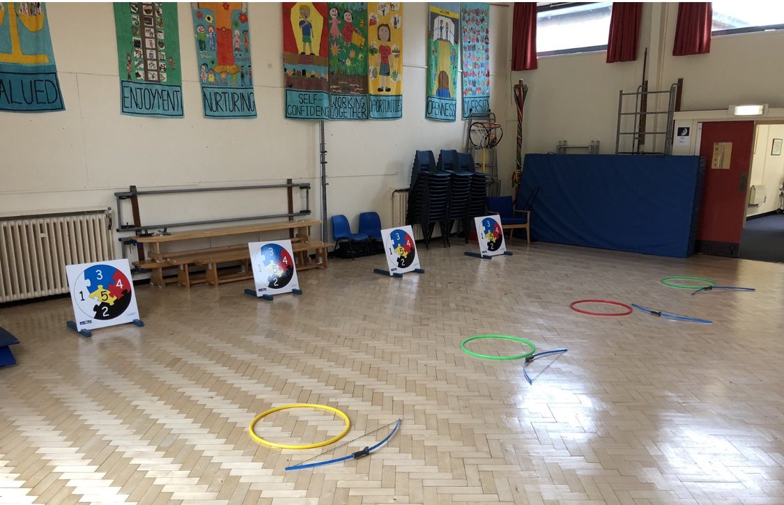 TyneMetNESA's tweet photo. #NBSE | Archery 🏹 was on the menu today at Ravenswood Primary as we were joined by 40+ children at our Holiday Sport Camp in NE6

Parachute Games were also in action as we looked at how children could move objects in different ways! https://t.co/1F1S4fh9Yx