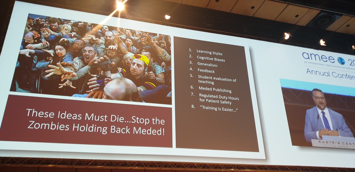 HadeilMorsi's tweet photo. These ideas must die: I can add No. 9 Zoombie is that we need more than 5 minutes for tranformative presentations. #PechaKusha #AMEE2019 @AMEE_Online https://t.co/ESLji0ldLd