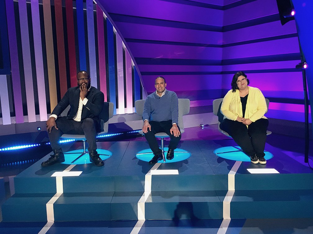 GameShowNetwork's tweet photo. Ready for more #trivia? Watch these contestants compete against trivia experts Jonathan Corbblah, @RajDhuwalia and @muffymarracco on #BestEverTrivia today 4p! https://t.co/OaHjJFpC84