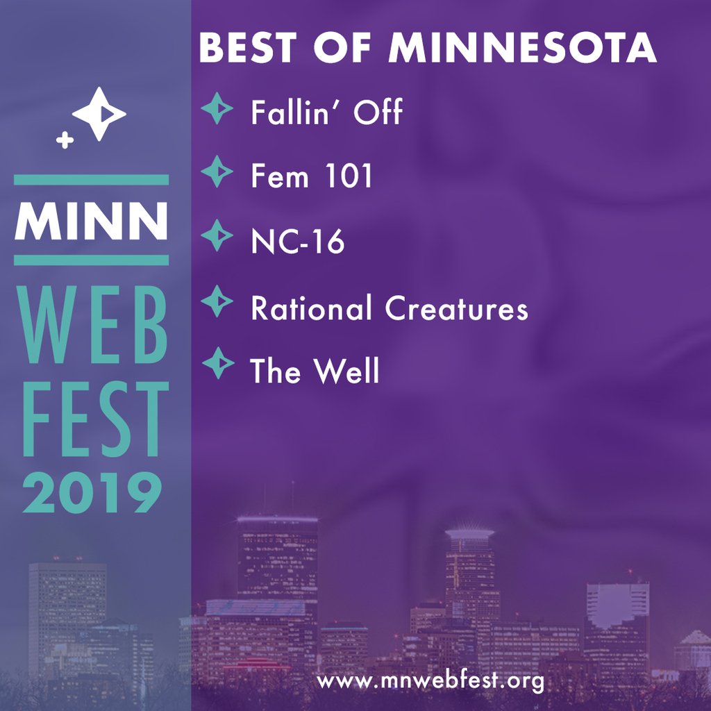 MNWebFest's tweet photo. Minnesota WebFest 2019 is excited to present the nominations for BEST OF MINNESOTA!
⁠
#MNWebFest #MNWebFest2019 #Nominations #OfficialSelections #WebSeries https://t.co/REZXOLvURO