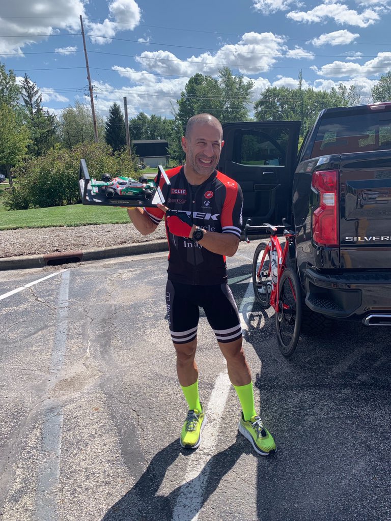 As I was leaving work today I saw a guy that I was sure had to be my favorite Indycar driver Tony Kanaan! So of course I call Sarah and Morgan and asked them to get my car autographed! Thank you <a href="/tonykanaan/">Tony Kanaan</a> you made my day!