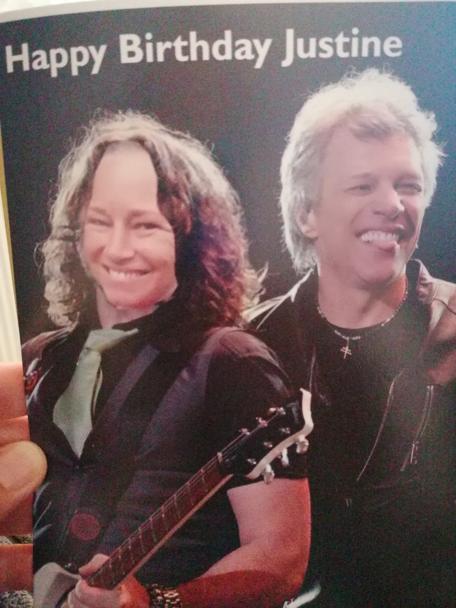 justineemma's tweet photo. Best birthday card ever @TheMattBongiovi @BonJovi @jonbonjovi #48Today #NotOldJustOlder https://t.co/k5nfUngyY3