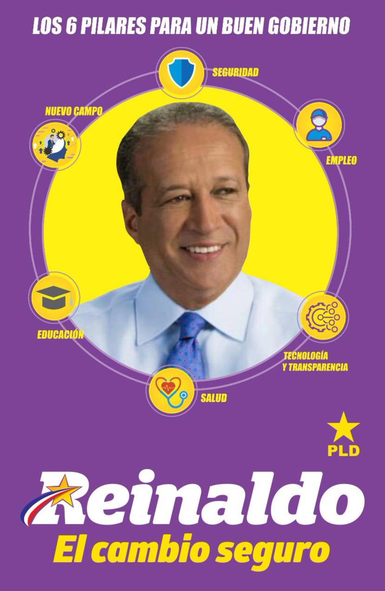 reinaldistasrd's tweet photo. Nuestros 6 Pilares para seguir contribuyendo una #repúblicadominicana cada vez mejor #lomejorestaporvenir #reinaldo2020 #reinaldistasrd #reinaldoelcambioseguro #reinaldoparedpérez https://t.co/fFudlJYn0Q