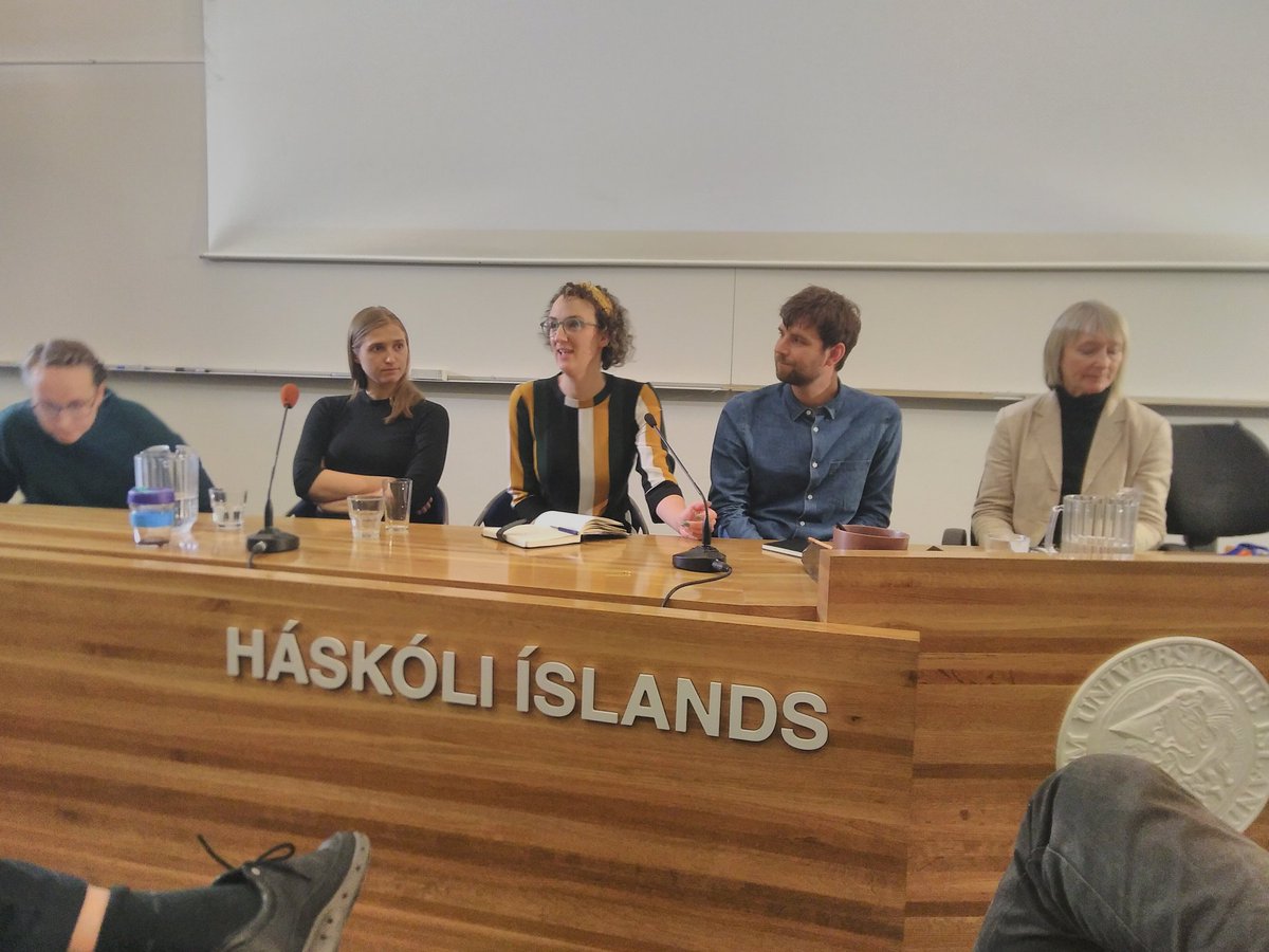 KTrebeck's tweet photo. Our @LHoughStewart explaining the hope the term, the way of working, the purpose that #weall represents at #AdaptEcon in #Iceland. So wonderful to be surrounded by young minds full of energy, optimism, compassion. https://t.co/LZq9dmGGDc