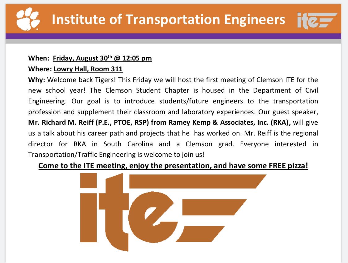 clemson_ite's tweet photo. Come hang out this Friday! https://t.co/zRsQsp1mQB