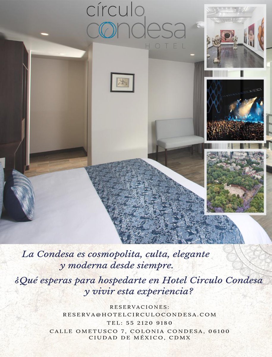 "La condesa" el barrio boho-chic de la ciudad. 
¿Que esperas para hospedarte en Hotel Circulo Condesa y vivir esta experiencia? #mexicocity #mexico_maravilloso #chapultepec #parqueespaña #plazacondesa #roma #hipodromocondesa #teatros y más solo en la #condesa #hotelcirculocondesa