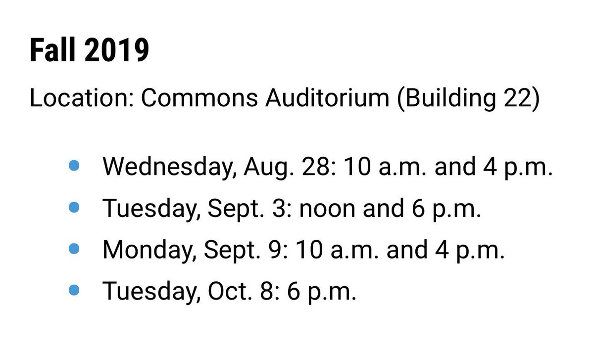 If you missed the first round of Info Sessions no need to worry!

There are still 4 more you can attend. You must attend one to be eligible to receive a bid from an organization.